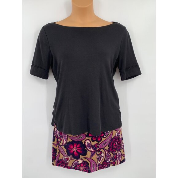 Lauren Ralph Lauren Black Short Sleeve‎ Scoop Neck Womens Top Size Large - Picture 9 of 9